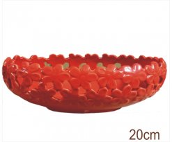Keramická miska ovál Ikaria červená