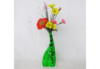 Váza pl. Harmonie zelená+dekor